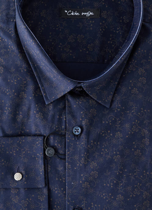 Chemise manches longues imprimé fantaisie bleu LA CIBLE ROUGE homme