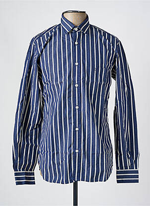 Chemise manches longues imprimé fantaisie bleu SERGE BLANCO homme