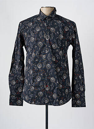 Chemise manches longues imprimé fantaisie bleu LA CIBLE ROUGE homme