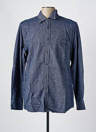 Chemise manches longues coupe droite bleu MUSTANG homme