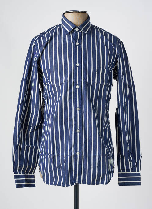 Chemise manches longues bleu SERGE BLANCO pour homme
