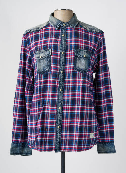 Chemise manches longues rouge MUSTANG pour homme