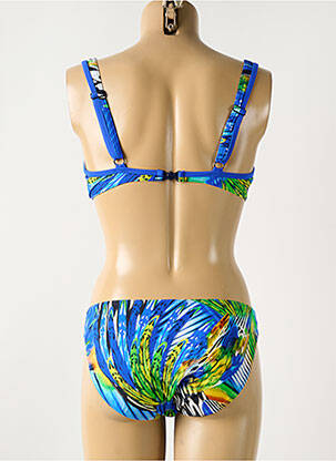 Maillot de bain 2 pièces stretch haut soutien-gorge balconnet bleu SUNMARIN femme