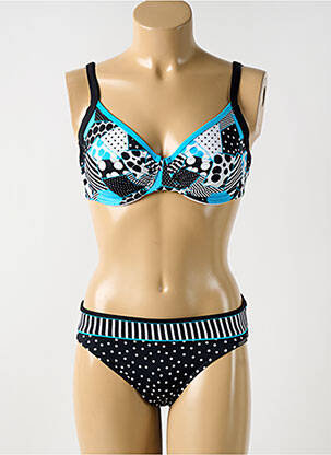Maillot de bain 2 pièces stretch haut soutien-gorge emboitant noir OLYMPIA femme