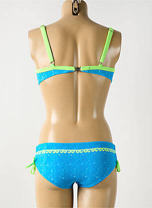 Maillot de bain 2 pièces stretch haut soutien-gorge emboitant bleu OLYMPIA femme