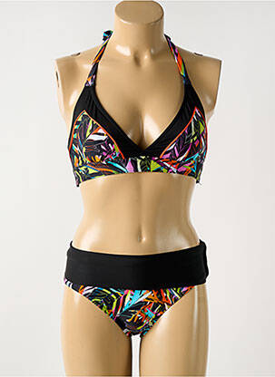Maillot de bain 2 pièces stretch haut bandeau noir ROSE POMME femme