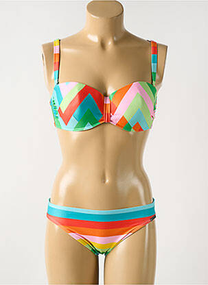 Maillot de bain 2 pièces stretch haut soutien-gorge moulé vert OLYMPIA femme