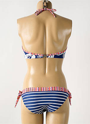 Maillot de bain 2 pièces stretch haut soutien-gorge moulé bleu OLYMPIA femme