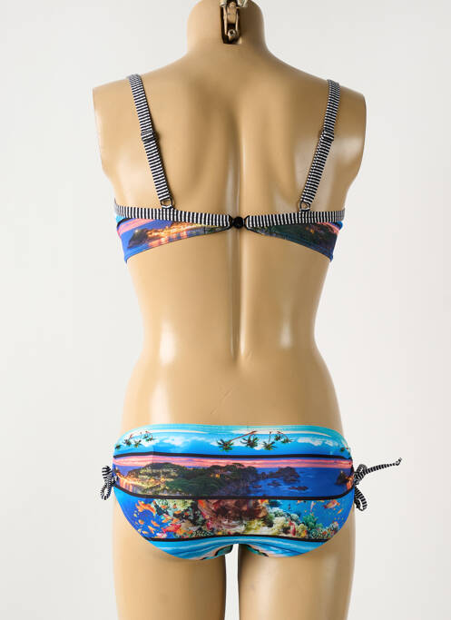 Maillot de bain 2 pièces bleu OLYMPIA pour femme