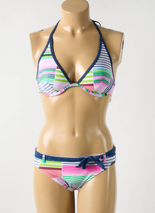 Maillot de bain 2 pièces bleu OLYMPIA pour femme