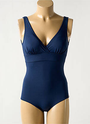 Maillot de bain 1 pièce effet matière satinée haut soutien-gorge avec mousse de rembourrage amovible bleu SUN PLAYA femme