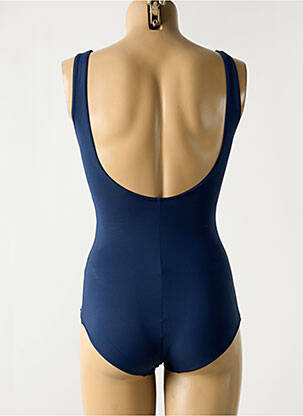 Maillot de bain 1 pièce effet matière satinée haut soutien-gorge avec mousse de rembourrage amovible bleu SUN PLAYA femme