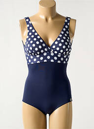Maillot de bain 1 pièce effet matière satinée haut soutien-gorge avec mousse de rembourrage amovible bleu SUN PLAYA femme