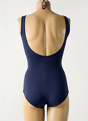 Maillot de bain 1 pièce effet matière satinée haut soutien-gorge avec mousse de rembourrage amovible bleu SUN PLAYA femme
