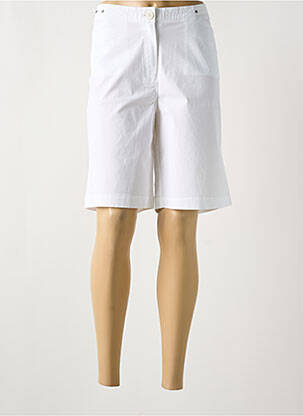 Bermuda tissage popeline taille normale blanc FELINO femme