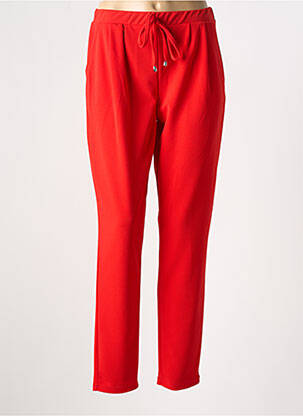 Pantalon slim taille élastique rouge GEVANA femme