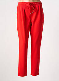 Pantalon slim taille élastique rouge GEVANA femme