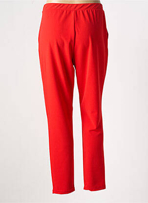 Pantalon slim taille élastique rouge GEVANA femme