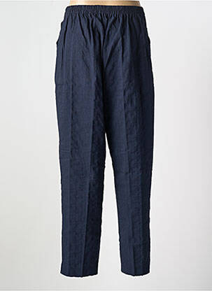 Pantalon droit taille élastique bleu GEVANA femme