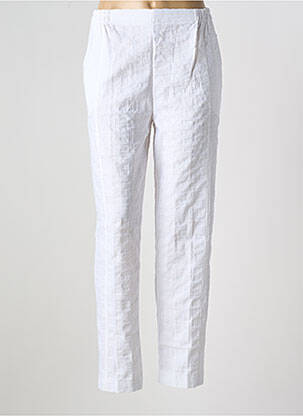 Pantalon droit taille élastique blanc GEVANA femme
