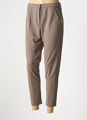 Pantalon 7/8 taille élastique marron ALAIN MURATI femme