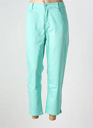 Pantalon 7/8 fermeture zippée sous rabat boutonné bleu GEVANA femme