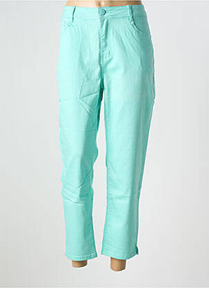 Pantalon 7/8 fermeture zippée sous rabat boutonné bleu GEVANA femme