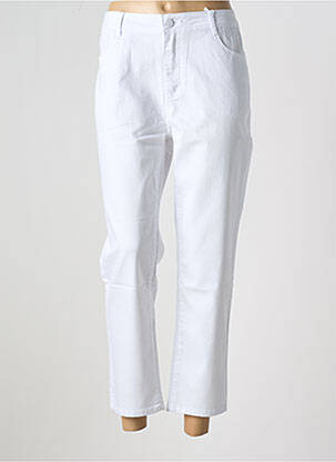Pantalon 7/8 fermeture zippée sous rabat boutonné blanc GEVANA femme