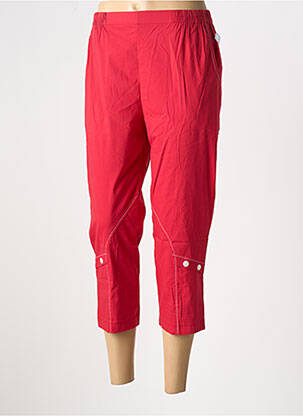 Pantacourt coupe droite rouge GEVANA femme