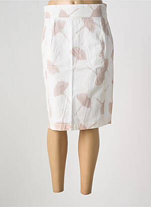 Jupe mi-longue coupe droite beige FELINO femme