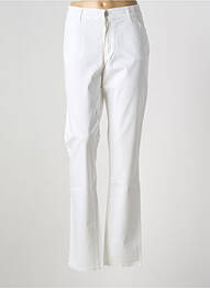 Pantalon droit stretch taille normale blanc COWEST femme