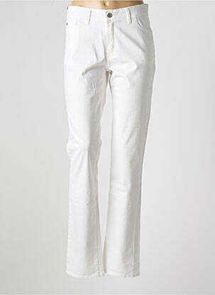 Pantalon droit tissage popeline taille normale blanc COWEST femme