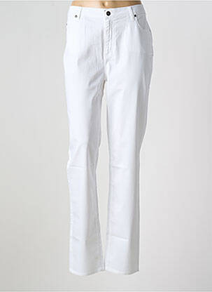 Pantalon droit stretch taille normale blanc OLIVIER PHILIPS femme