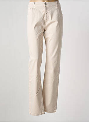 Pantalon droit stretch taille normale beige DESGASTE femme