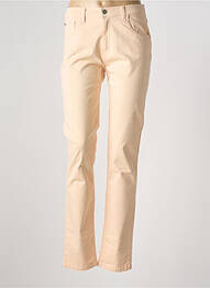Pantalon droit stretch taille normale orange DESGASTE femme