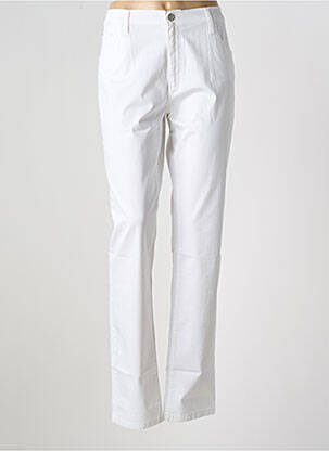 Pantalon droit stretch taille normale blanc DESGASTE femme