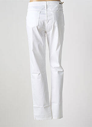 Pantalon droit stretch taille normale blanc DESGASTE femme