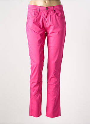 Pantalon slim tissage popeline taille normale rose IMPAQT femme