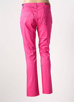 Pantalon slim tissage popeline taille normale rose IMPAQT femme