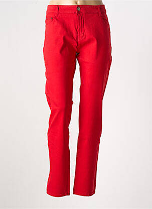 Jeans coupe slim stretch taille normale rouge KALISSON femme