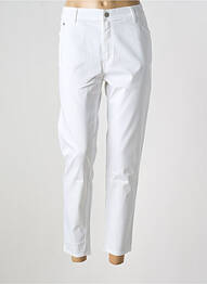 Pantalon slim tissage popeline taille normale blanc COWEST femme