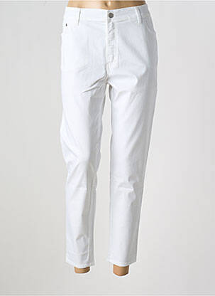 Pantalon slim tissage popeline taille normale blanc COWEST femme
