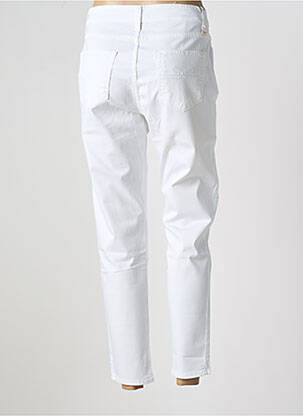 Pantalon slim tissage popeline taille normale blanc COWEST femme