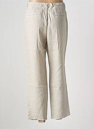 Pantalon droit fermeture zippée sous rabat boutonné taille normale beige IMPAQT femme