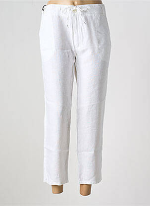 Pantalon droit fermeture zippée sous rabat boutonné taille normale blanc IMPAQT femme