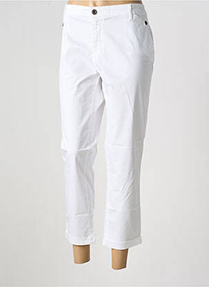 Pantalon 7/8 stretch taille normale blanc DESGASTE femme