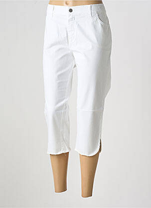 Pantacourt stretch taille normale blanc COWEST femme
