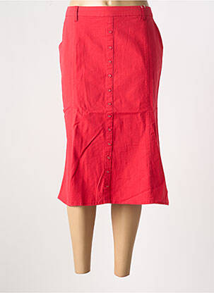 Jupe mi-longue stretch rouge GEVANA femme