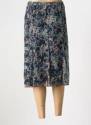 Jupe mi-longue coupe droite bleu GRIFFON femme