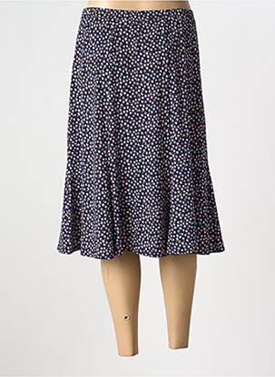 Jupe mi-longue stretch bleu GEVANA femme